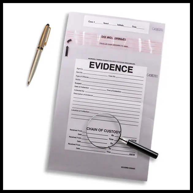 Chain of Custody sample evidence form