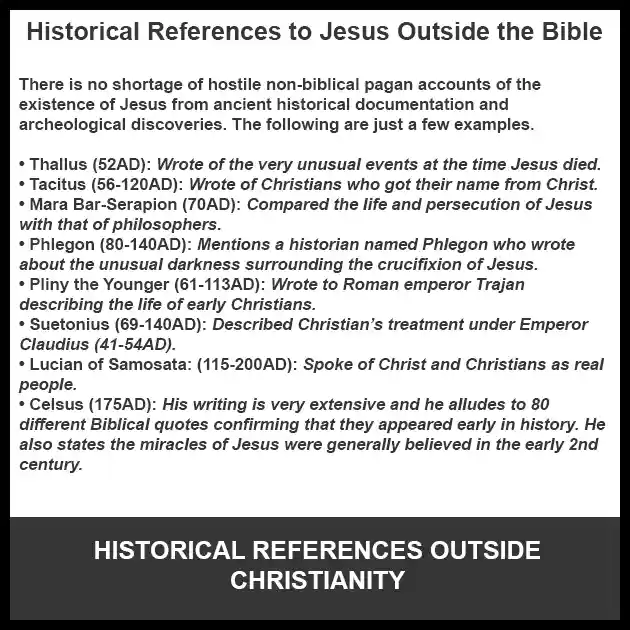 Historical references to Jesus outside Bible and Christianity