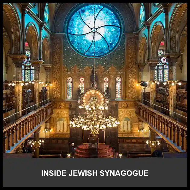 Inside image of Jewish synagogue