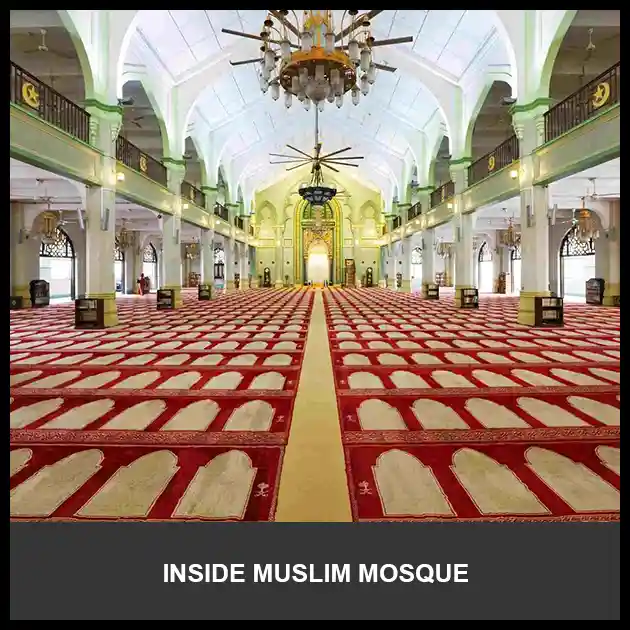 Inside image of Muslim mosque